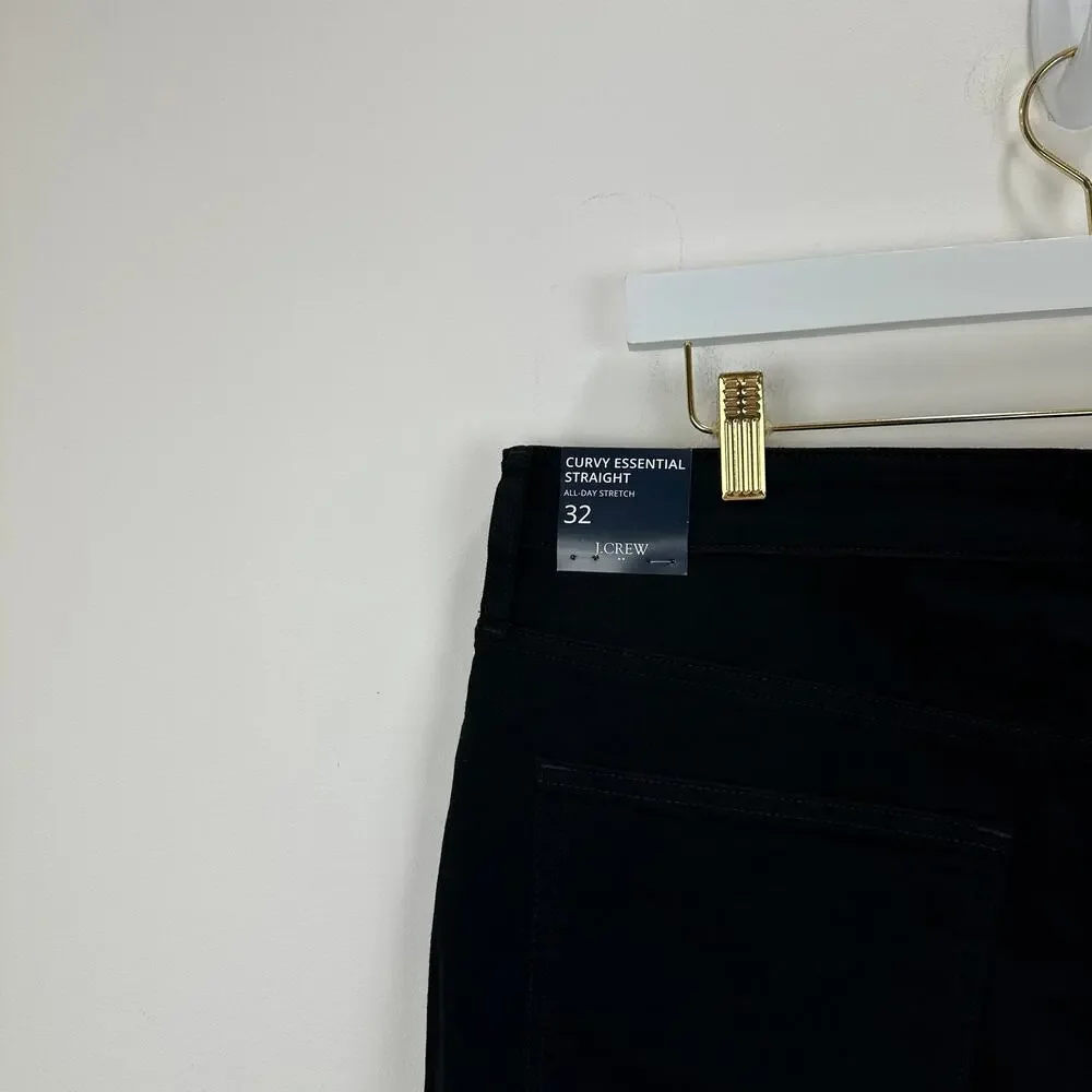 J.Crew Curvy Essential Straight Black Jean All Day Stretch Womens US 32 NWT - Picture 11 of 14